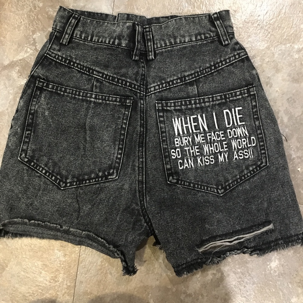 Kiss My Ass High- Waisted Shorts